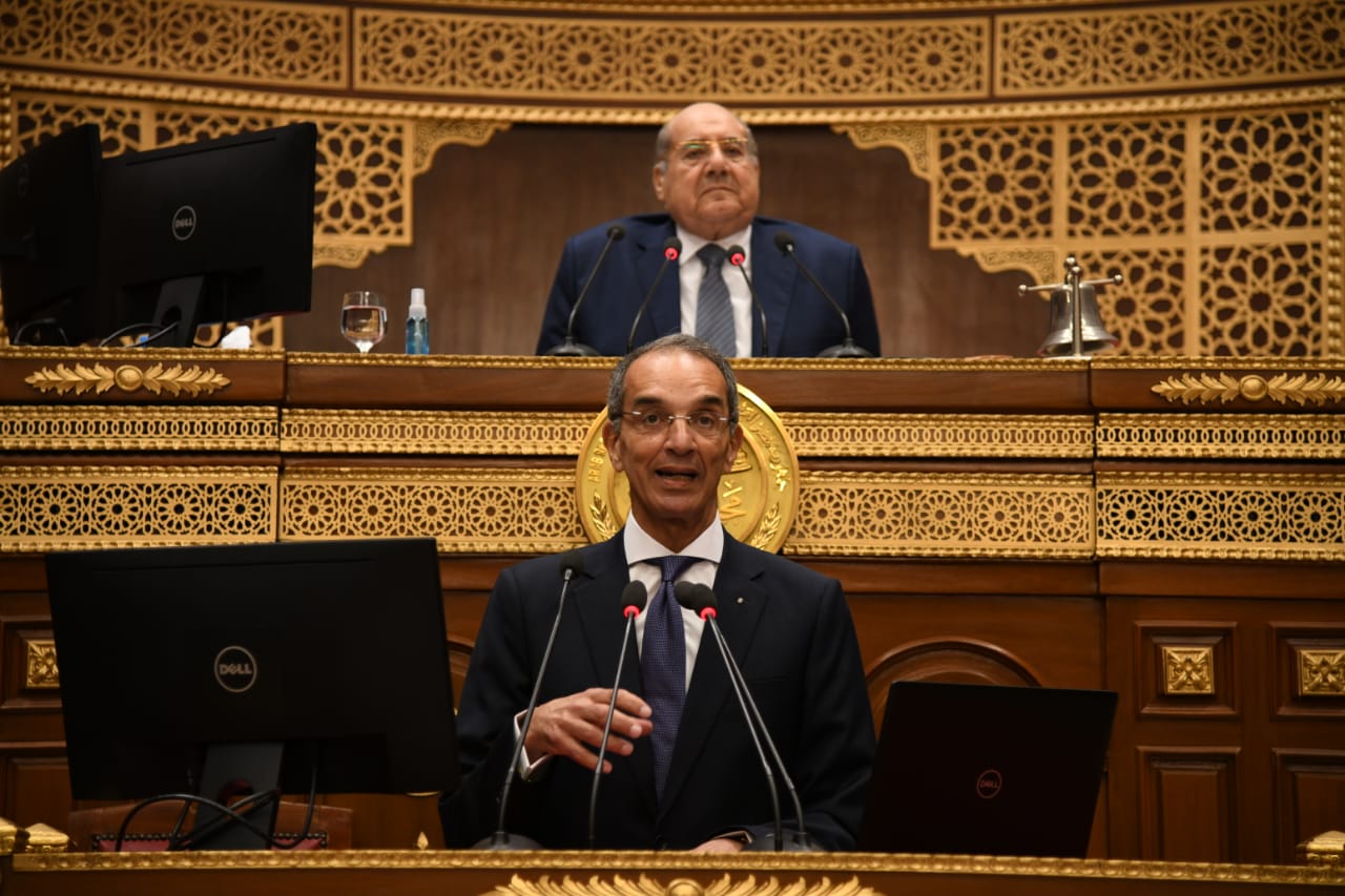 الدكتور عمرو طلعت خلال كلمته بجلسة مجلس الشيوخ اليوم